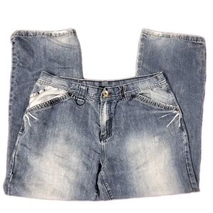 Y2K Ak:cess Premium Denim Jeans Mens VTG Studs Embroidered 38x32